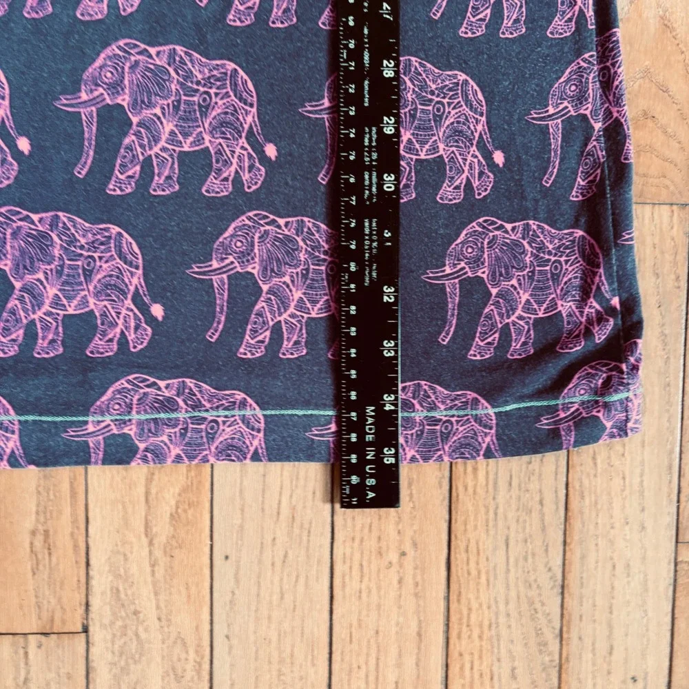 Hatley Dress Elephant Print Short Sleeve Shift Medium Pink Purple Summer